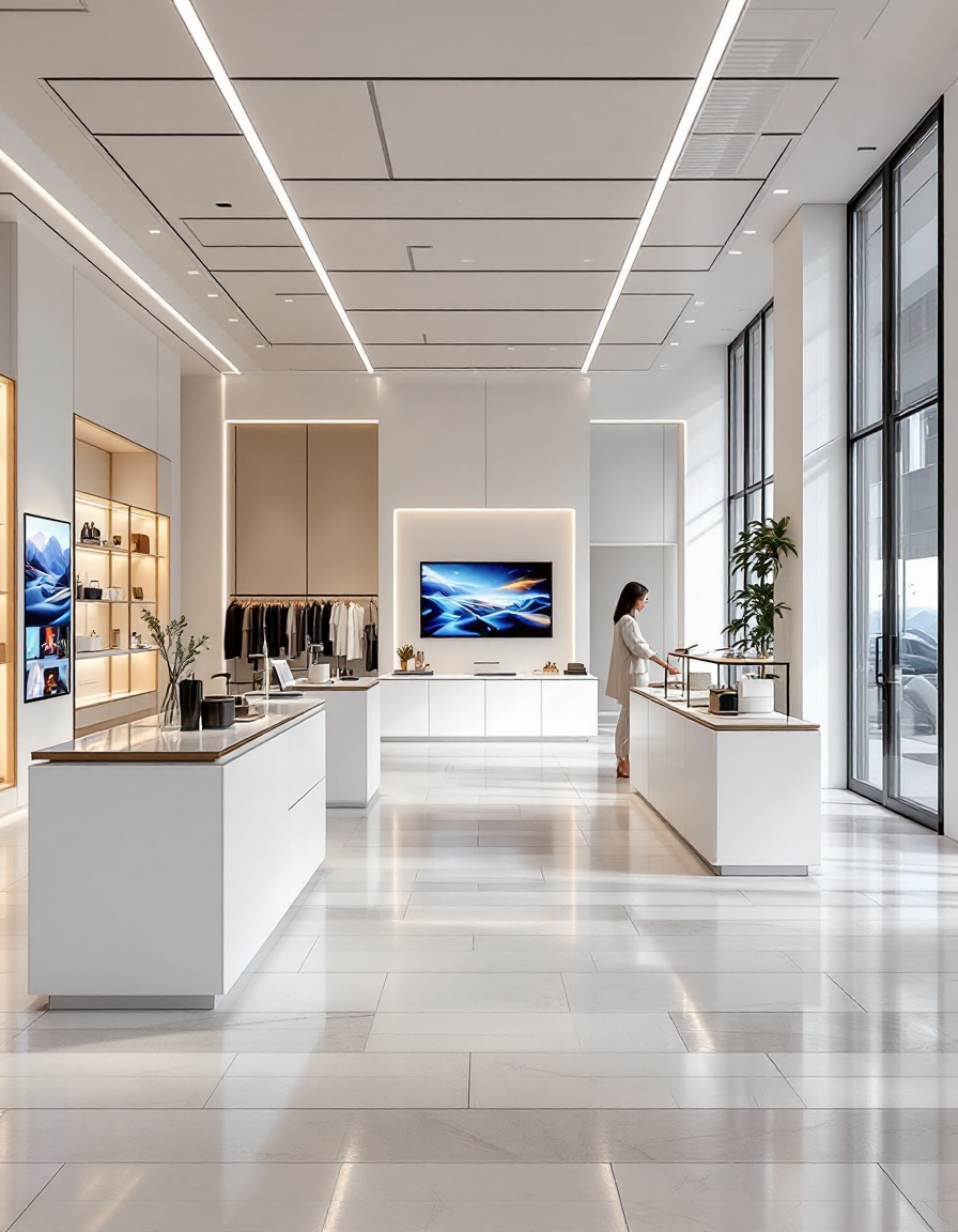 Interiorismo para tiendas: Ideas creativas para atraer y fidelizar clientes 34 Pantallas interactivas integradas en el mobiliario de la tienda